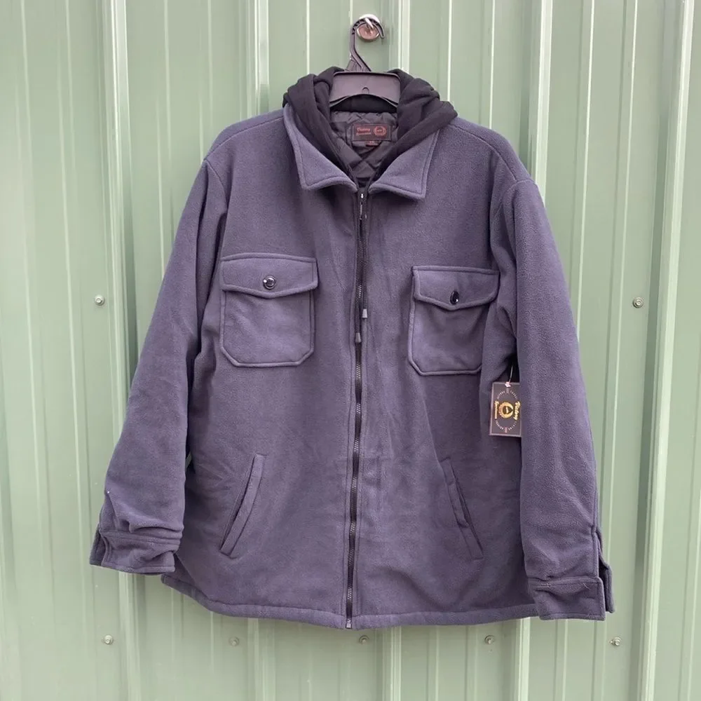 Men’s Victory Sportswear Fleece Fully Lined Hooded Zip Up Jacket Coat Size XXL